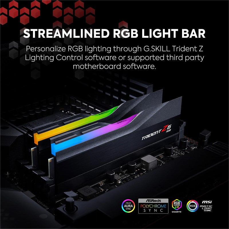 G.Skill Trident Z5 RGB 48GB (2x24GB) DDR5 6400MHz RAM Memory Kit - Black G.Skill Trident Z5 RGB 48GB (2x24GB) DDR5 6400MHz RAM Memory Kit - Black